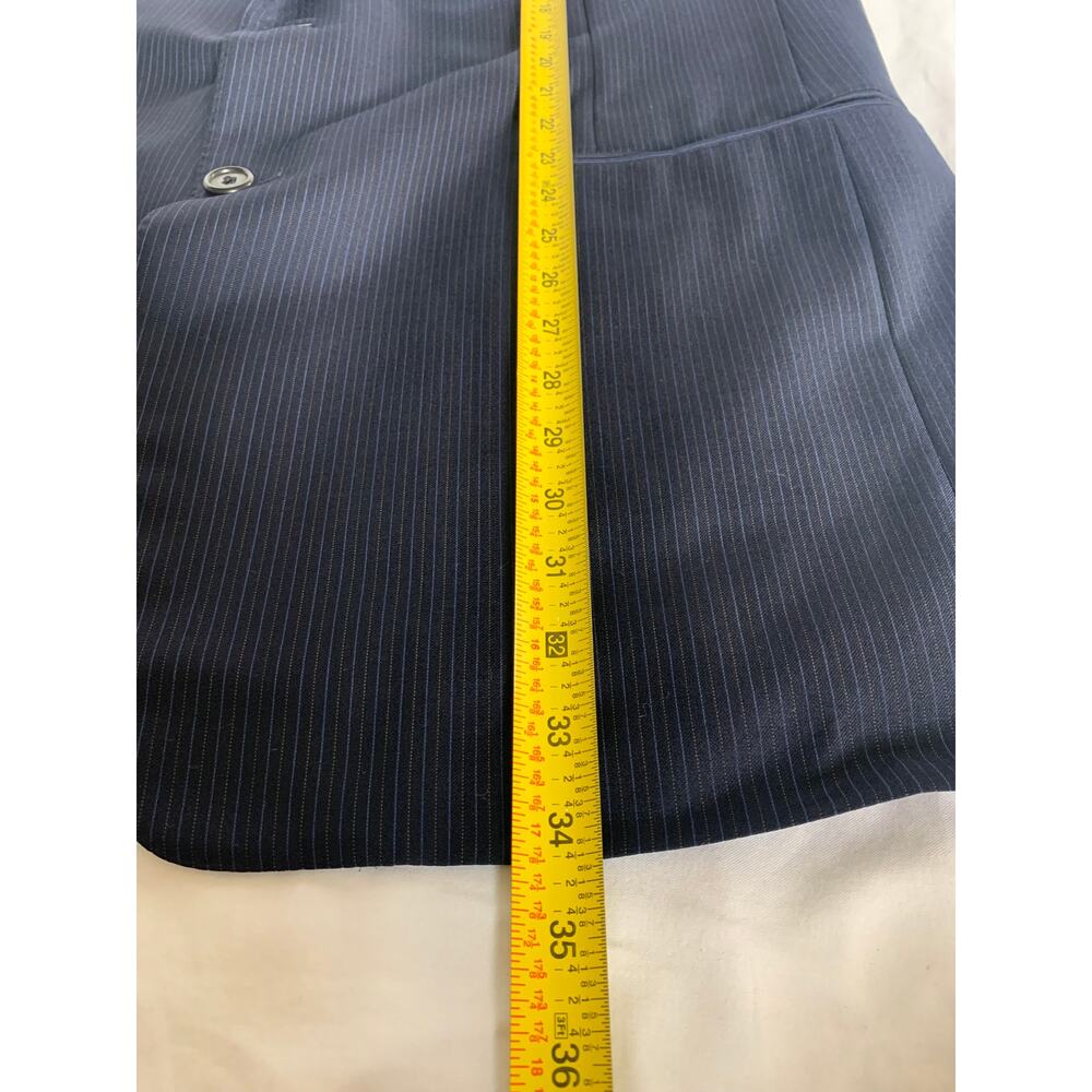 Hickey Freeman x Loro Piana 100% Worsted Wool Navy Pinstripe 2-Piece Suit 44L - Picture 15 of 16